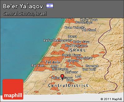 Satellite Panoramic Map of Be'er Ya`aqov