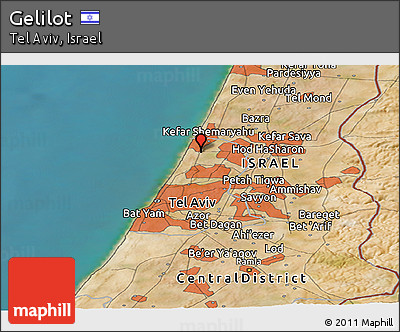 Satellite Panoramic Map of Gelilot