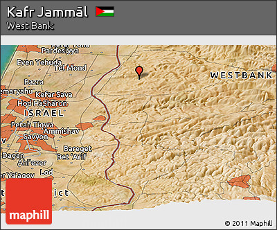 Satellite Panoramic Map of Kafr Jammāl