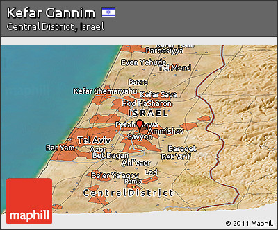 Satellite Panoramic Map of Kefar Gannim