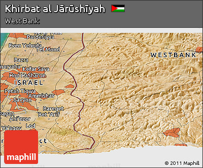 Satellite Panoramic Map of Khirbat Al Jārūshīyah