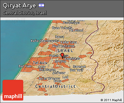 Satellite Panoramic Map of Qiryat Arye
