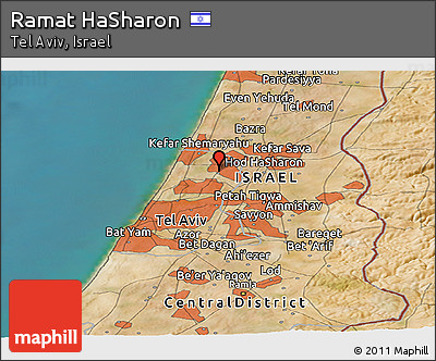 Satellite Panoramic Map of Ramat HaSharon