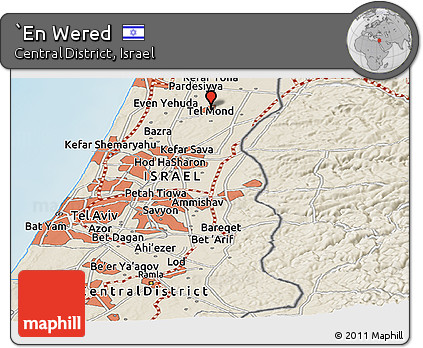 Shaded Relief Panoramic Map of `En Wered