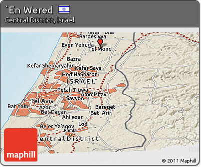 Shaded Relief Panoramic Map of `En Wered