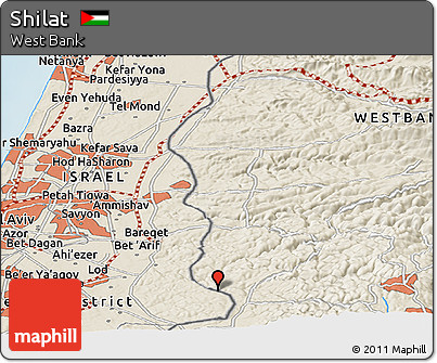 Shaded Relief Panoramic Map of Shilat