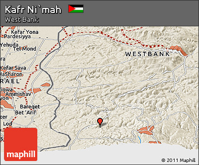 Shaded Relief Panoramic Map of Kafr Ni`mah