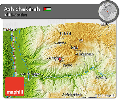 Physical 3D Map of Ash Shakārah