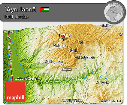 Physical 3D Map of `Ayn Jannā