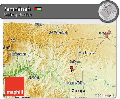 Physical 3D Map of Ḩamnānah