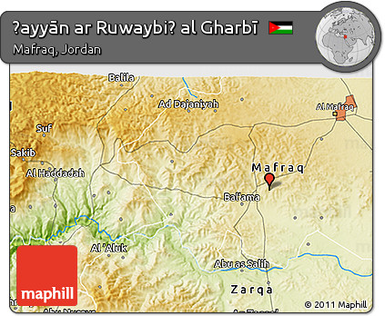 Physical 3D Map of Ḩayyān Ar Ruwaybiḑ Al Gharbī