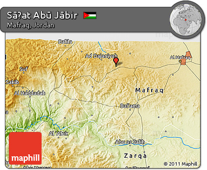 Physical 3D Map of Sāḩat Abū Jābir