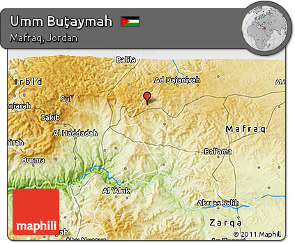 Physical 3D Map of Umm Buţaymah