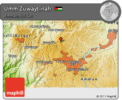 Physical 3D Map of Umm Zuwaytīnah