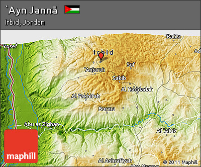 Physical 3D Map of `Ayn Jannā