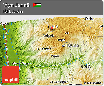 Physical 3D Map of `Ayn Jannā