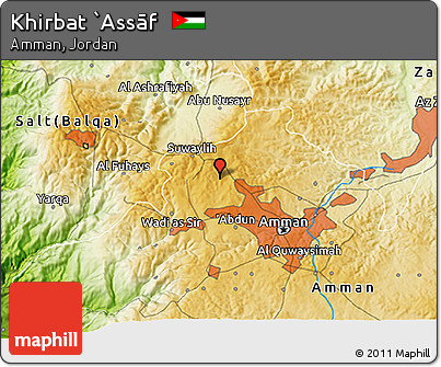 Physical 3D Map of Khirbat `Assāf