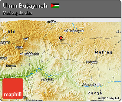 Physical 3D Map of Umm Buţaymah