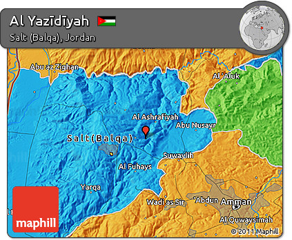 Political 3D Map of Al Yazīdīyah