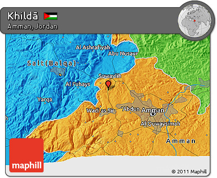Political 3D Map of Khildā