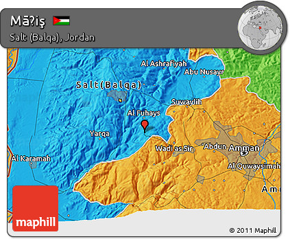 Political 3D Map of Māḩiş