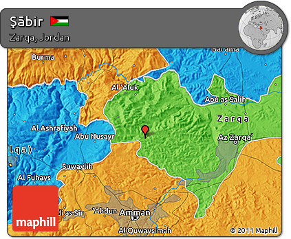 Political 3D Map of Şābir