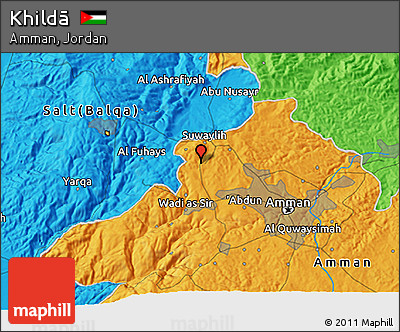 Political 3D Map of Khildā