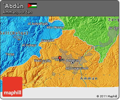 Political 3D Map of `Abdūn