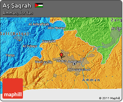Political 3D Map of Aş Şaqrah