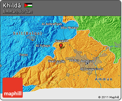 Political 3D Map of Khildā