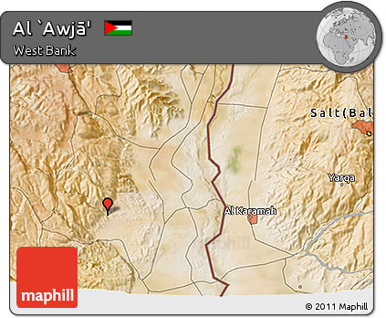 Satellite 3D Map of Al `Awjā'