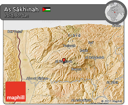 Satellite 3D Map of As Sākhinah