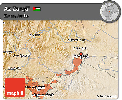 Satellite 3D Map of Az Zarqā'