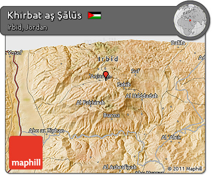 Satellite 3D Map of Khirbat Aş Şālūs