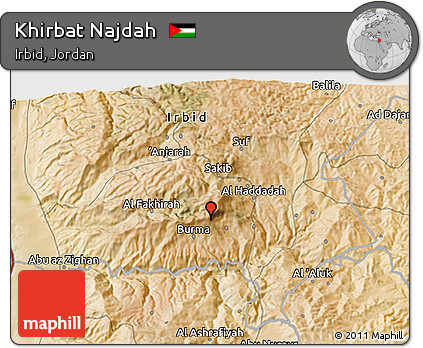 Satellite 3D Map of Khirbat Najdah