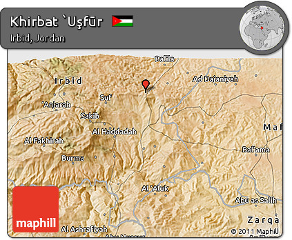 Satellite 3D Map of Khirbat `Uşfūr