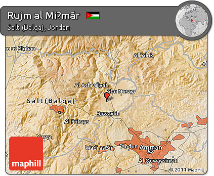 Satellite 3D Map of Rujm Al Miḑmār