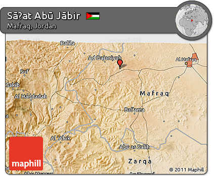 Satellite 3D Map of Sāḩat Abū Jābir