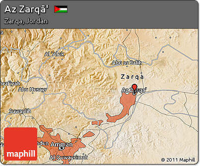 Satellite 3D Map of Az Zarqā'