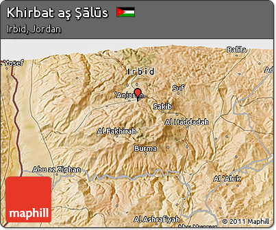 Satellite 3D Map of Khirbat Aş Şālūs