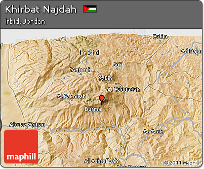 Satellite 3D Map of Khirbat Najdah