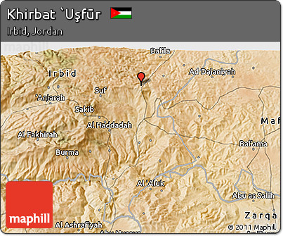 Satellite 3D Map of Khirbat `Uşfūr