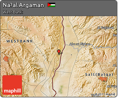 Satellite 3D Map of Naẖal Argaman