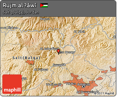 Satellite 3D Map of Rujm Al Ḩāwī