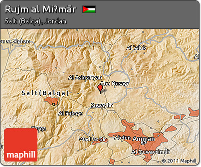 Satellite 3D Map of Rujm Al Miḑmār