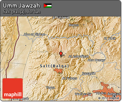 Satellite 3D Map of Umm Jawzah