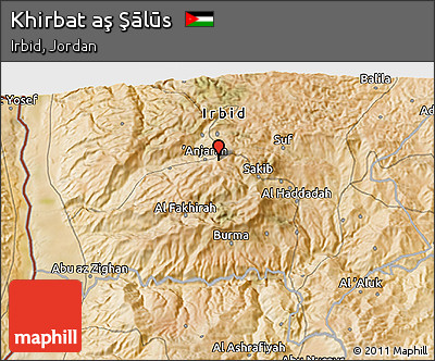 Satellite 3D Map of Khirbat Aş Şālūs