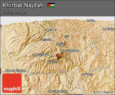 Satellite 3D Map of Khirbat Najdah