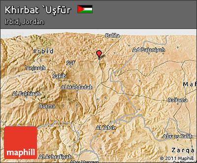Satellite 3D Map of Khirbat `Uşfūr
