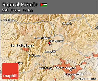Satellite 3D Map of Rujm Al Miḑmār